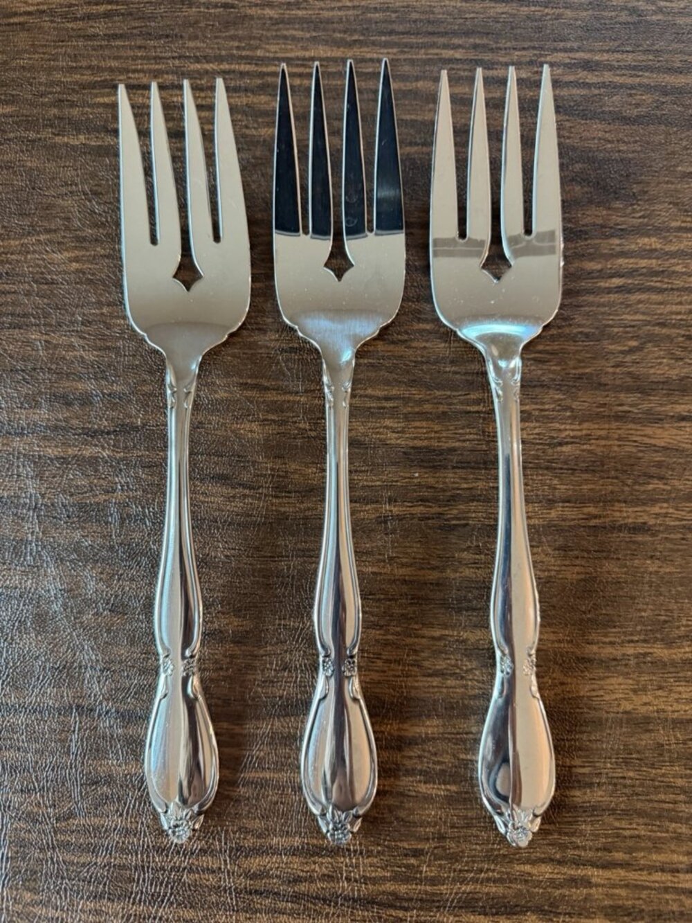 Set of 3 Oneida Community Chatelaine Stainless Serving Forks Flatware 8-3/8"
